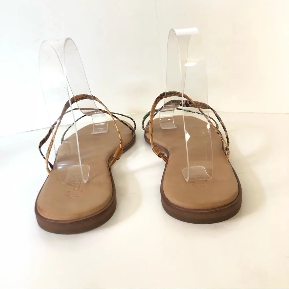 Madewell The Lyra Slide Sandal in Snake Embossed Leather Straps Size 10